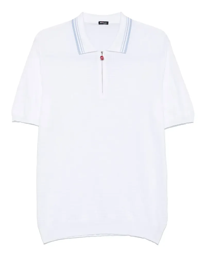 Kiton Strukturiertes Poloshirt - Weiß Weiß
