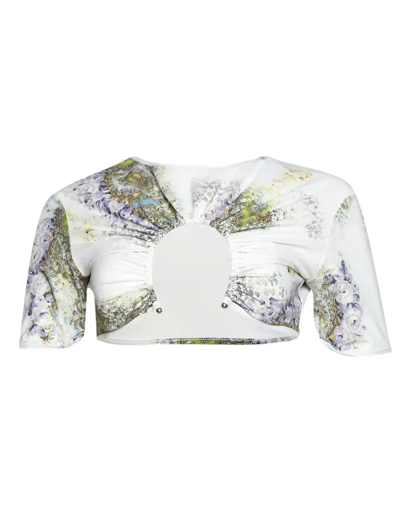 Christopher Esber Bikinioberteil mit Print - Weiß Weiß