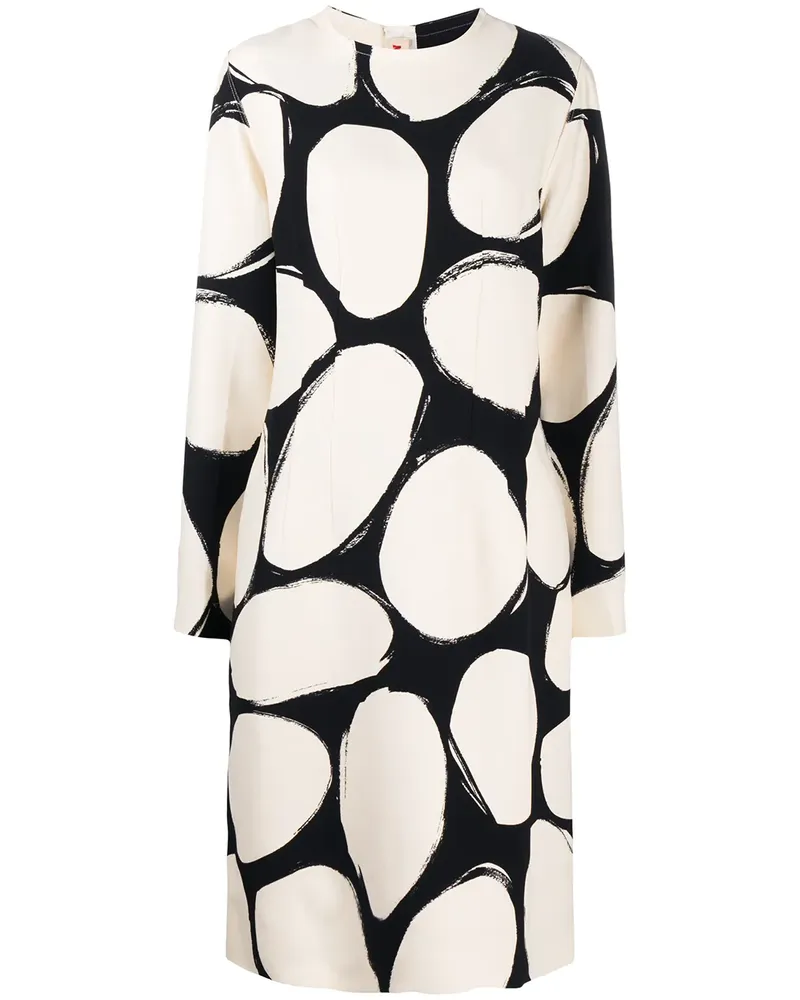 Marni Seidenkleid mit Print - Nude Nude