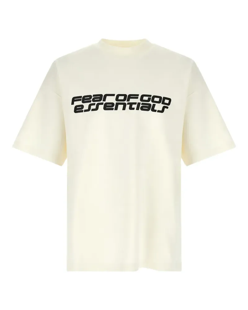 Fear of God logo-detail T-shirt - Nude Nude