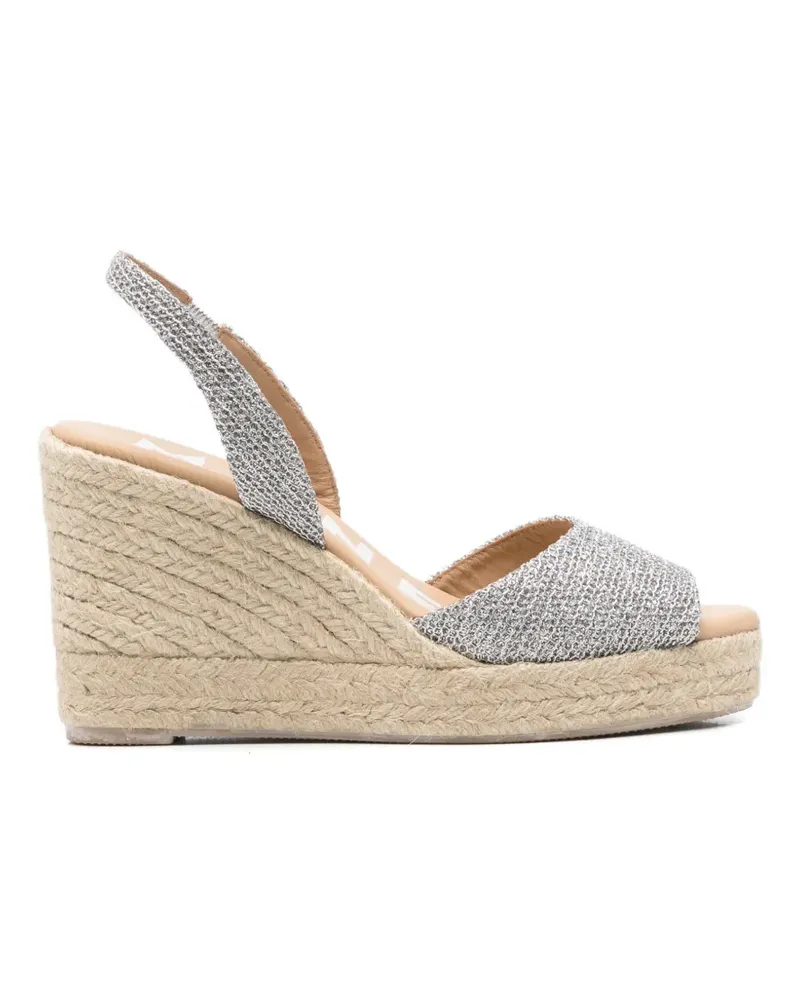 Manebí glitter-detail wedge espadrilles - Silber Silber