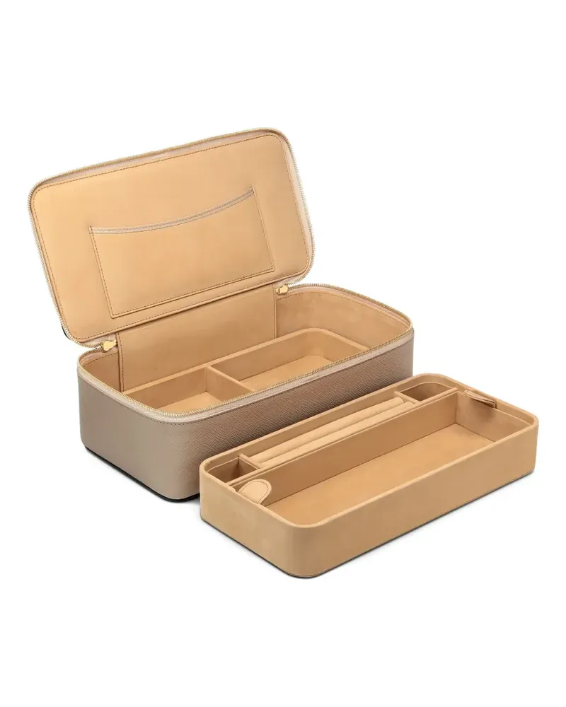 Smythson panama zip jewellery case - Nude Nude