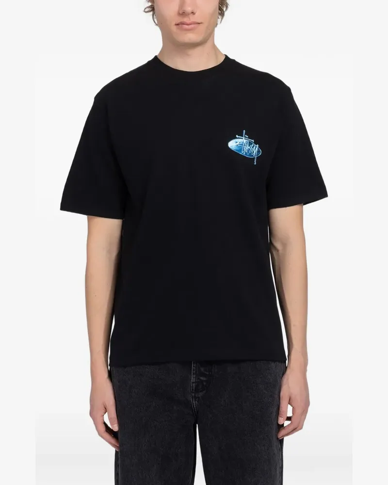 Stüssy T-Shirt mit grafischem Print - Schwarz Schwarz