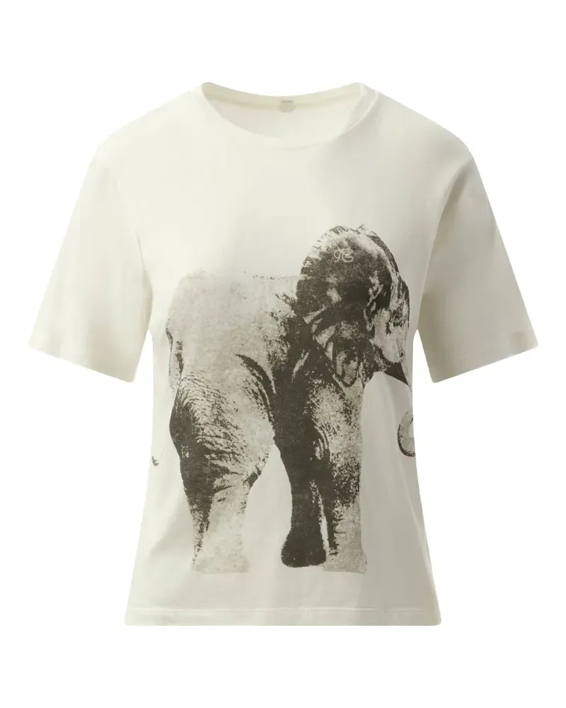 Fax Copy Express elephant-print t-shirt - Nude Nude