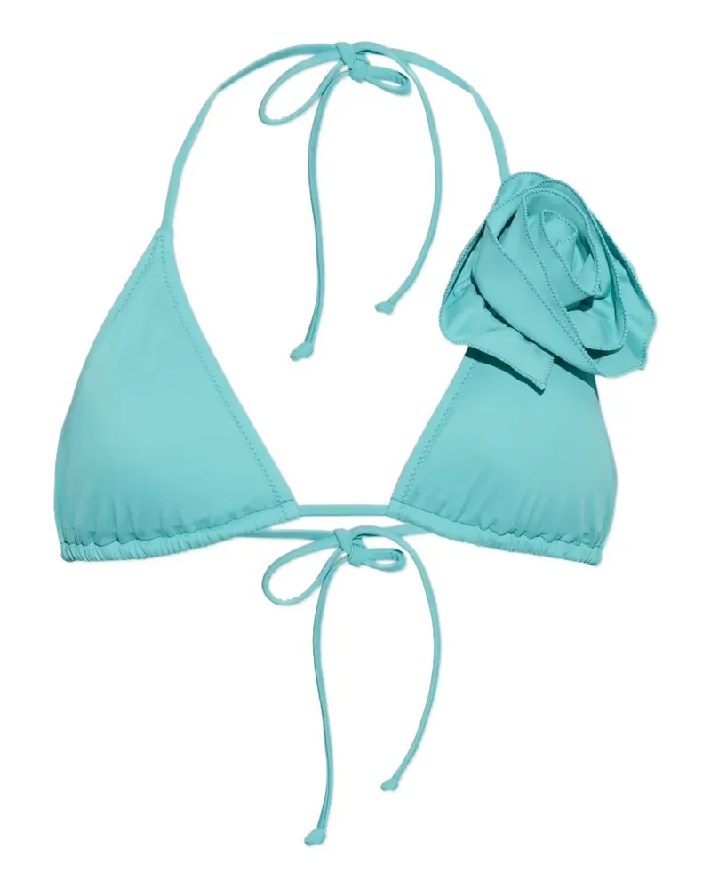 Moschino rose-detail bikini top - Blau Blau