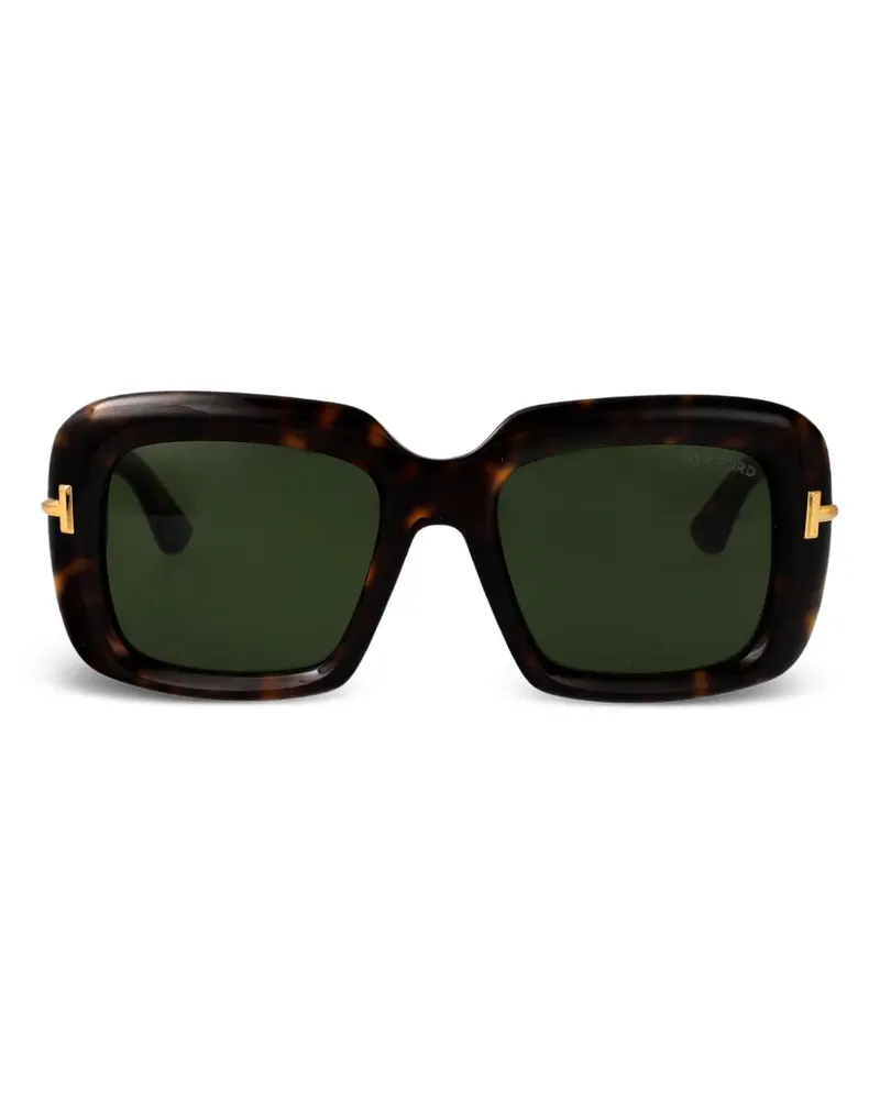 Tom Ford Sonnenbrille mit eckigem Gestell - Braun Braun