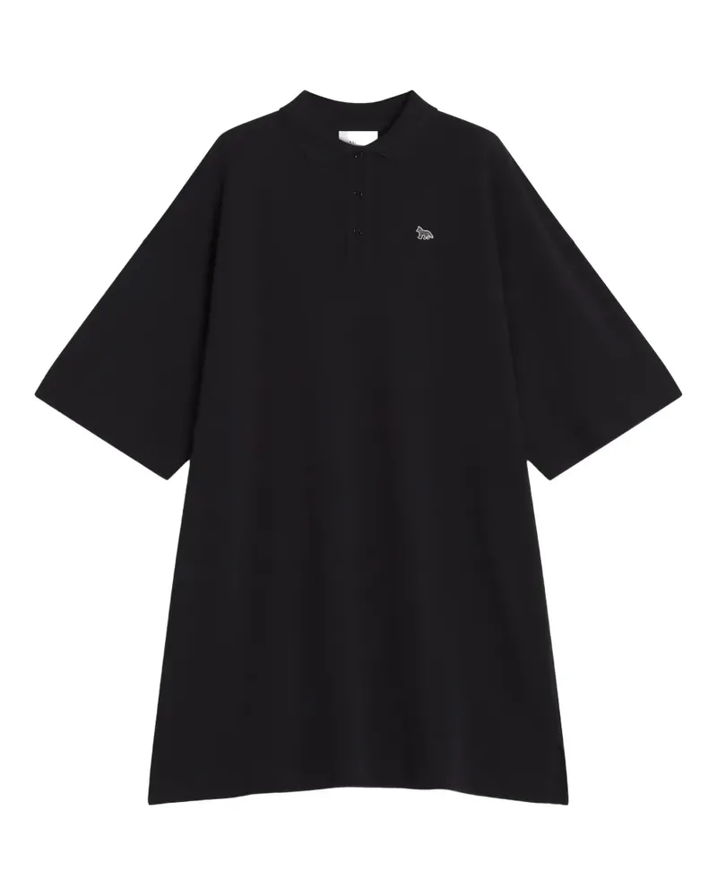 Kitsuné Minikleid mit Polokragen - Schwarz Schwarz
