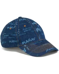 Marni Mega  Baseballkappe aus Denim Blau