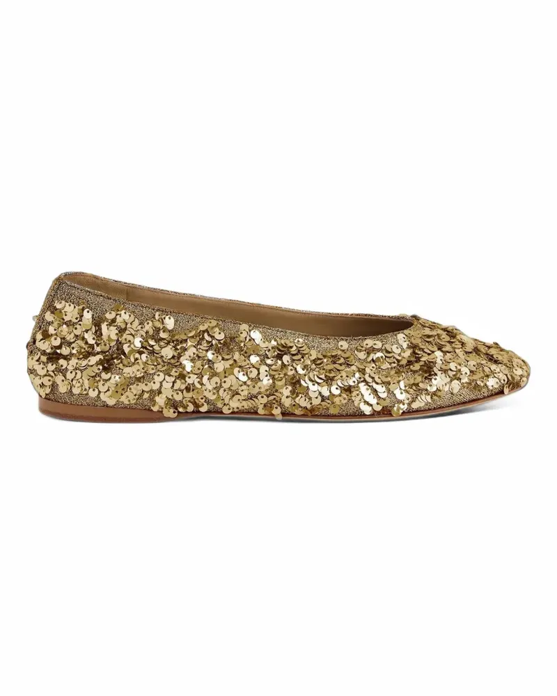 Paco Rabanne sequin-embellished ballet flats - Gold Gold