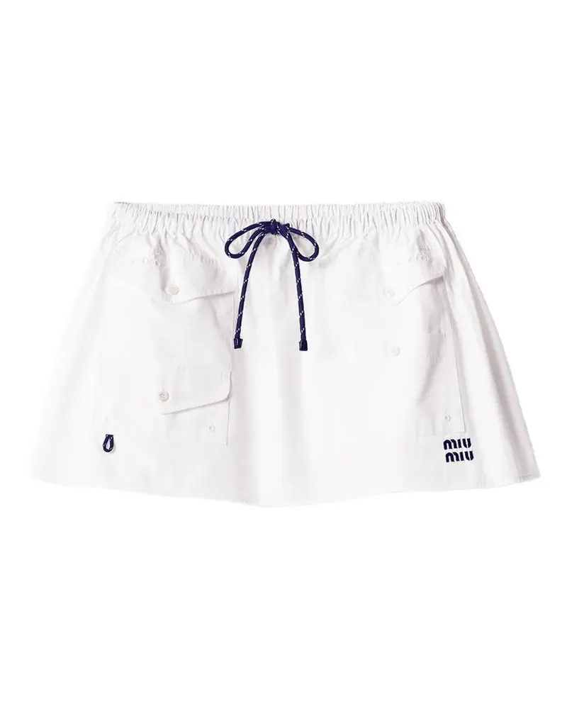 Miu Miu Minirock mit Klappentaschen - Weiß Weiß