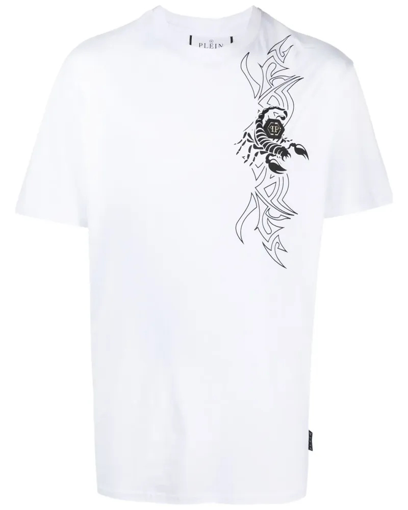 Philipp Plein T-Shirt mit Skorpion - Weiß Weiß