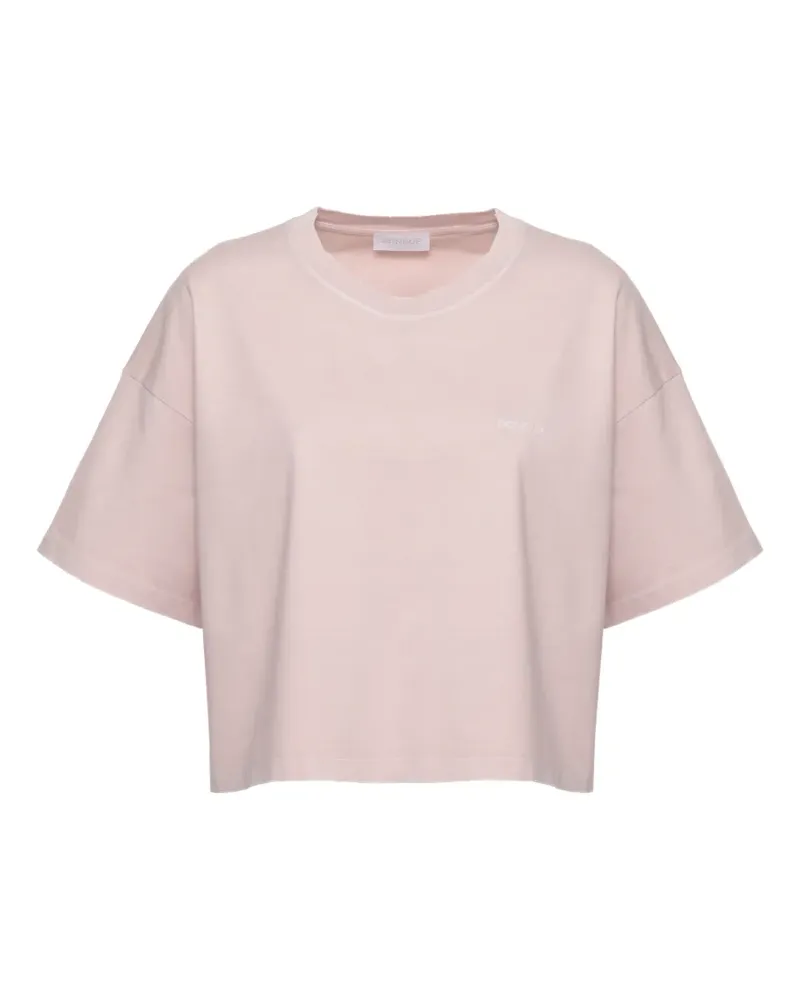 Dondup embroidered logo cropped T-shirt - Rosa Rosa