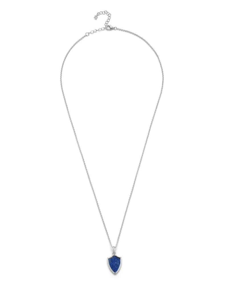 MATEO Halskette mit Lapislazuli-Schild - Silber Silber