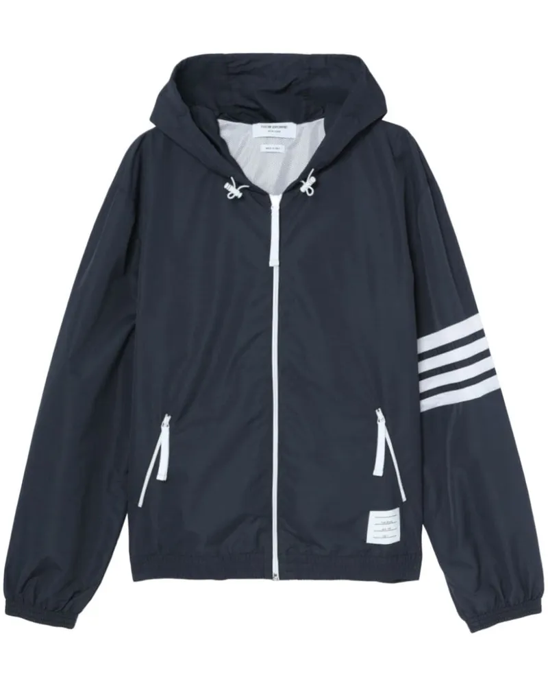 Thom Browne Kapuzenjacke mit Logo-Streifen - Blau Blau