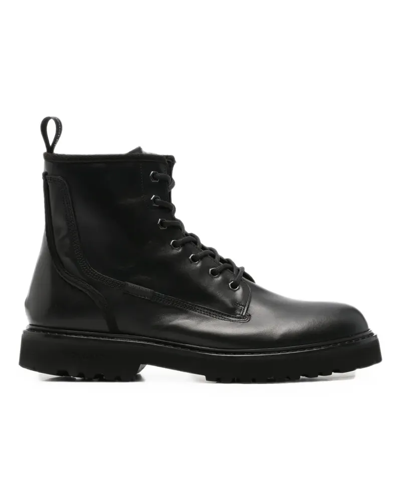 Woolrich lace-up leather boots - Schwarz Schwarz