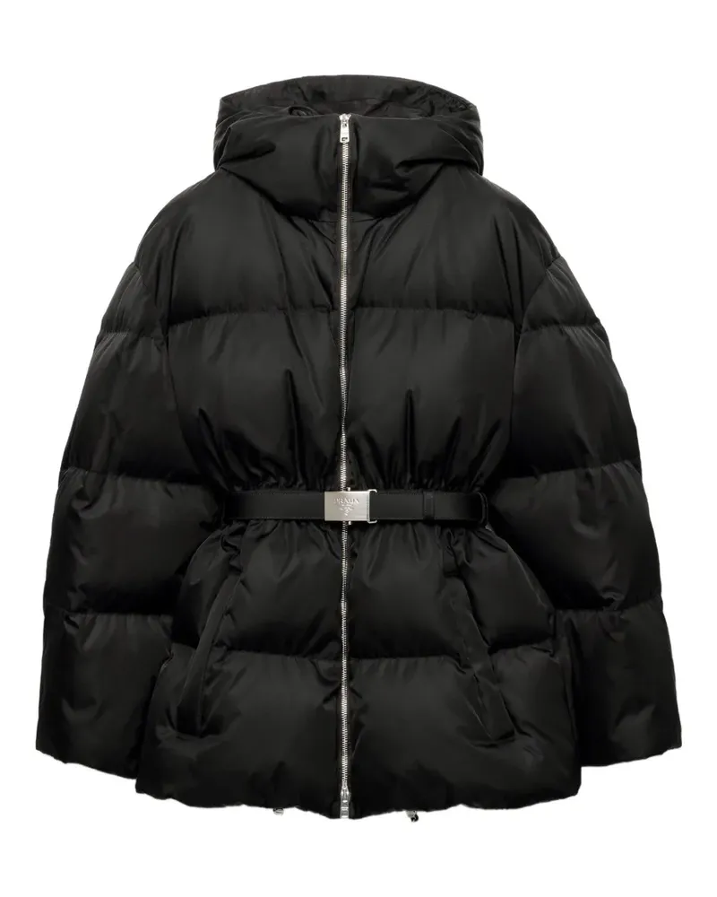 Prada Daunenjacke mit Kapuze - Schwarz Schwarz