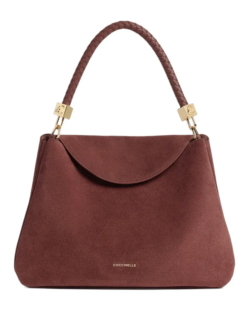 Coccinelle medium Tiggy braided-handle suede tote bag - Rot Rot