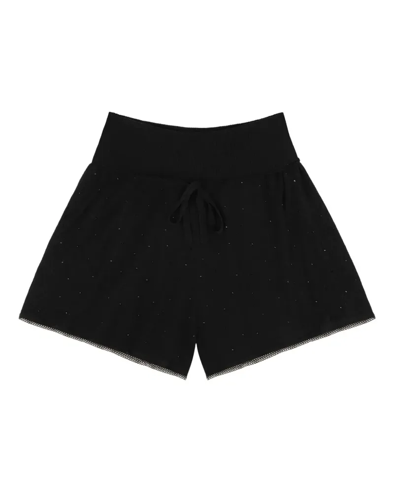 Area crystal embellishment shorts - Schwarz Schwarz