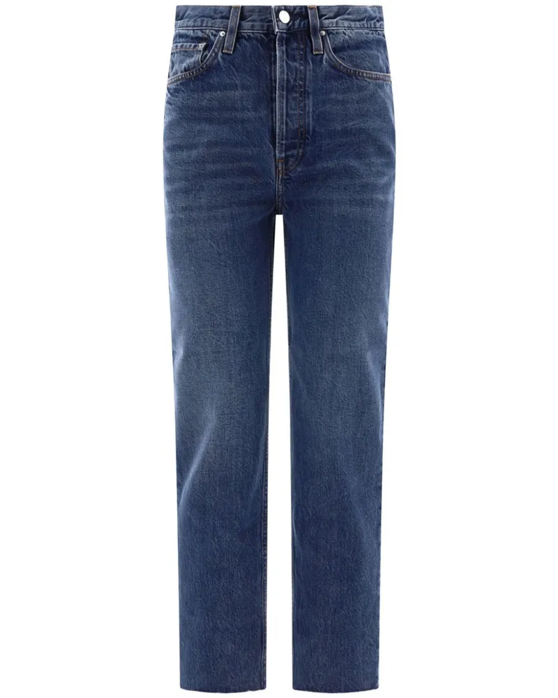 Totême Straight-Leg-Jeans mit Logo-Patch - Blau Blau
