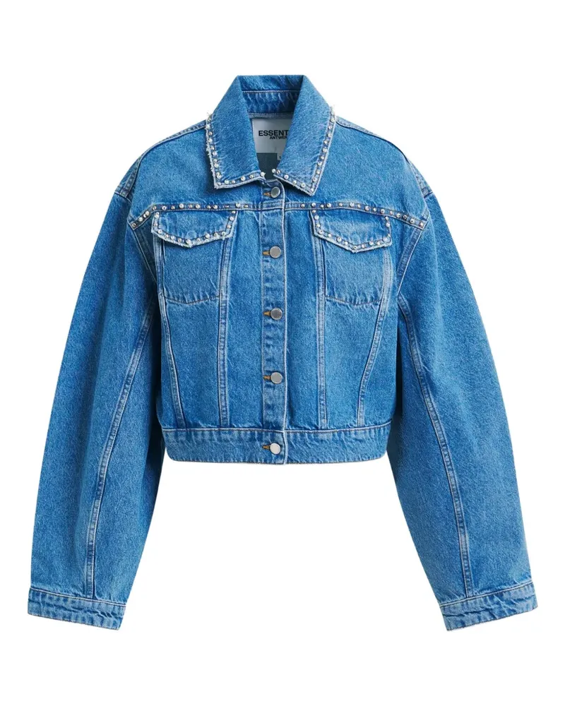 Essentiel Jeansjacke mit Perlen - Blau Blau