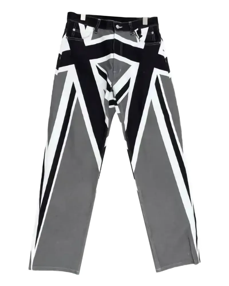 TheSoloIst Union Jack "Multi" Jeans - Schwarz Schwarz