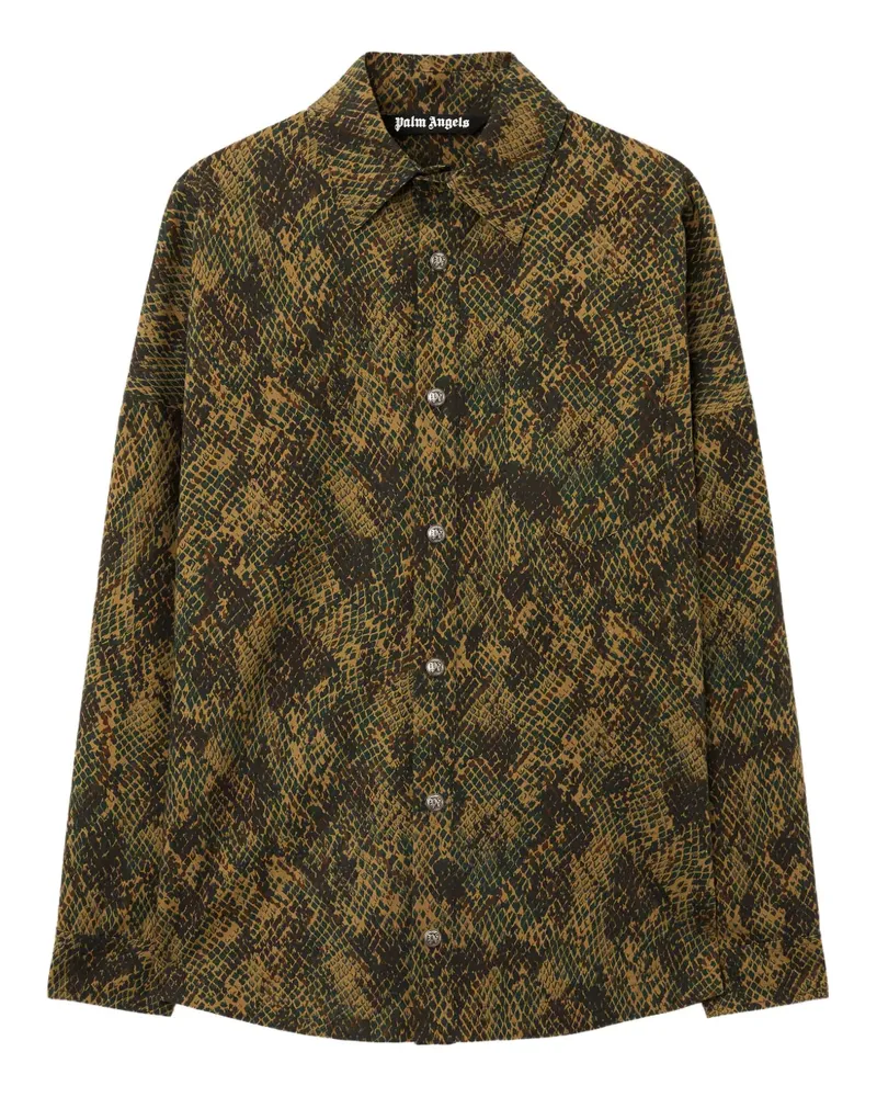 Palm Angels Hemdjacke mit Schlangenmotiv - Braun Braun