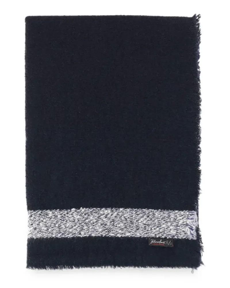 Faliero Sarti contrast-trim frayed scarf - Blau Blau