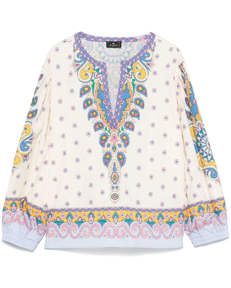 Etro Bluse mit Paisleymuster - Weiß Weiß