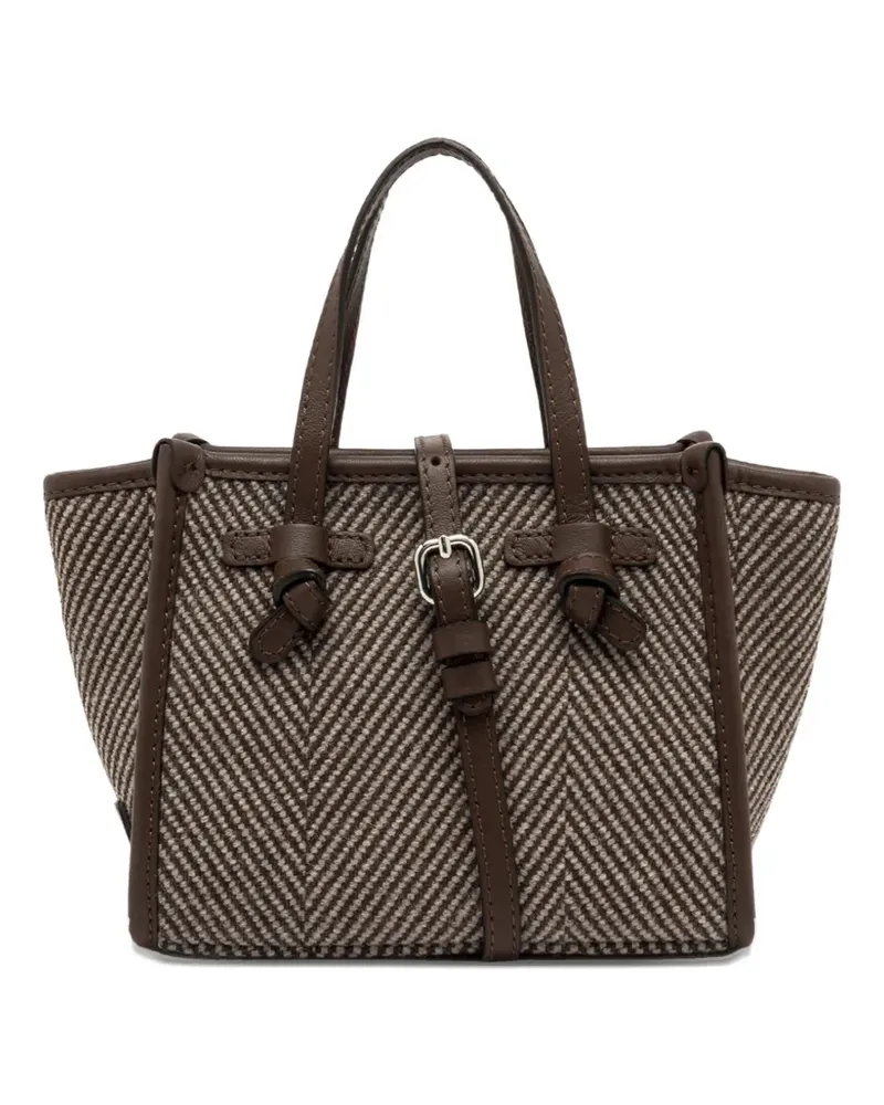 Gianni Chiarini MISS MARCELLA Tote Bag mit Fischgrätenmuster - Braun Braun