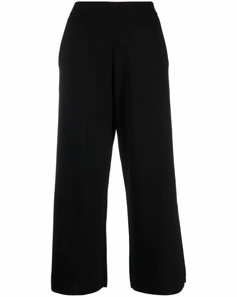 ALLUDE Weite Cropped-Hose - Schwarz Schwarz