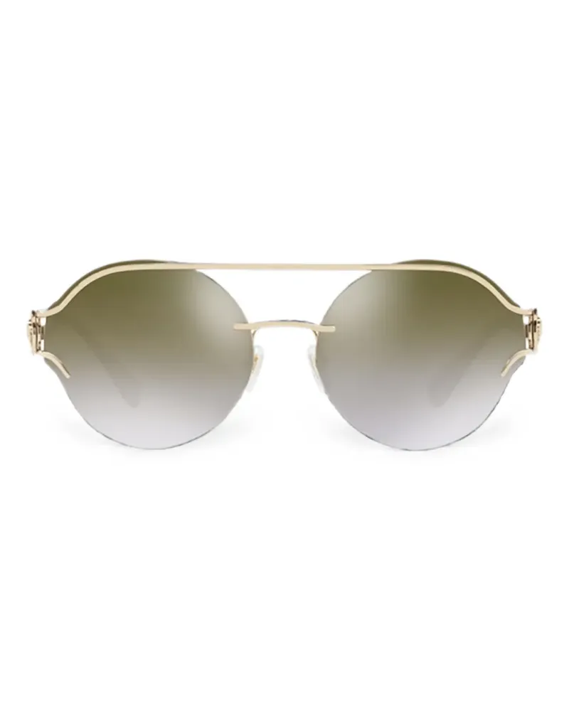 Versace Runde Brille mit Medusa-Schild - Gold Gold