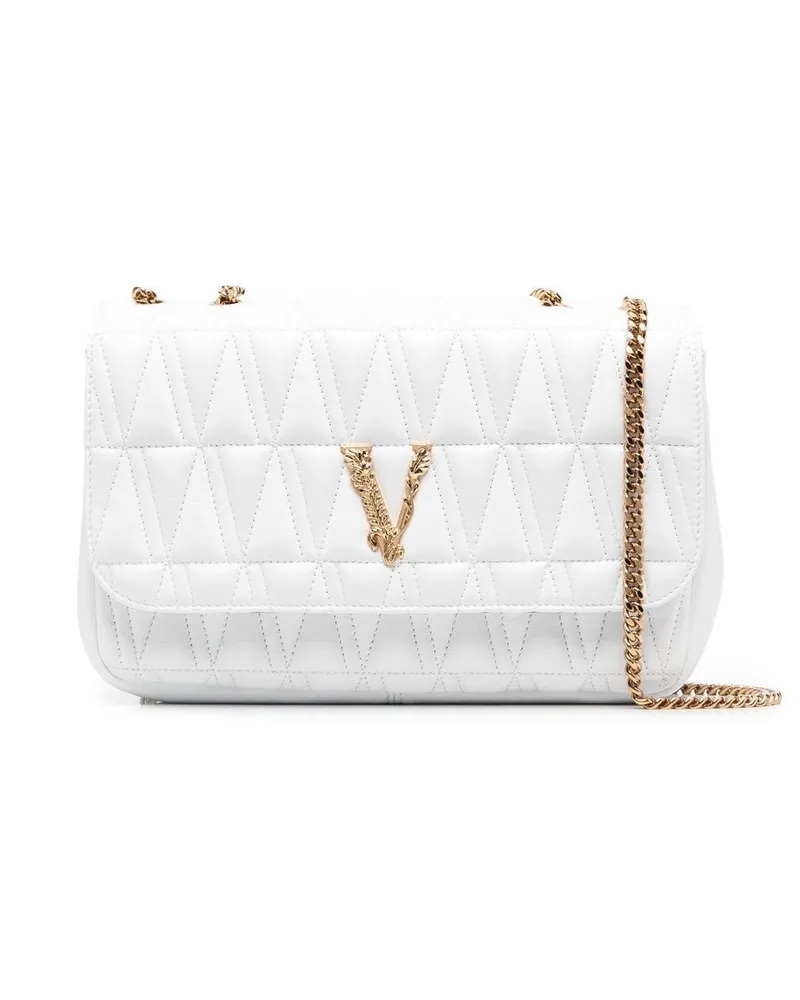 Versace Virtus Schultertasche - Weiß Weiß