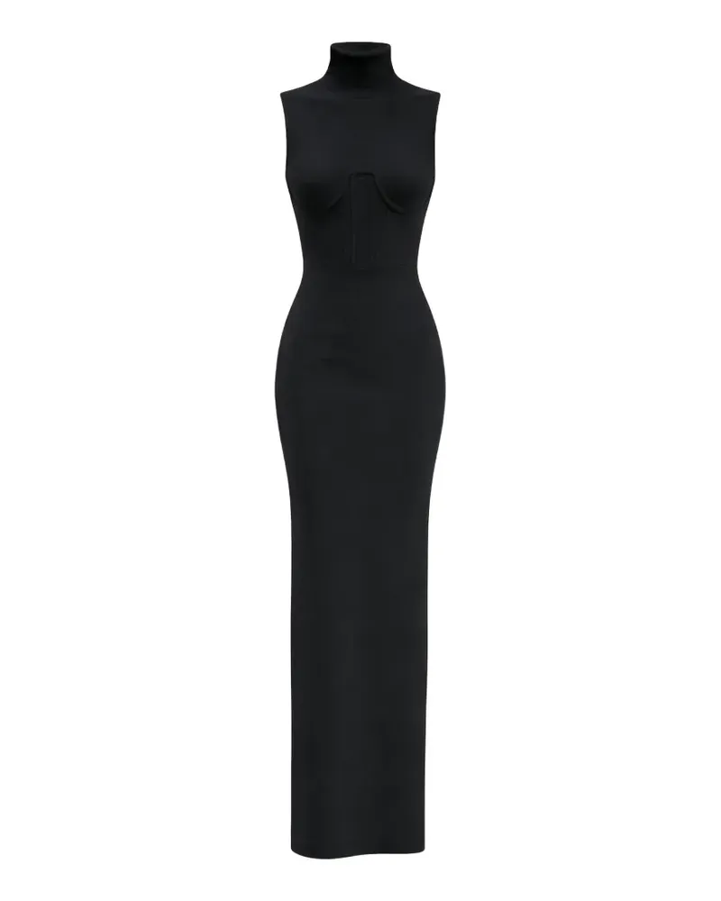 Nensi Dojaka Gwyneth Maxikleid mit Rollkragen - Schwarz Schwarz