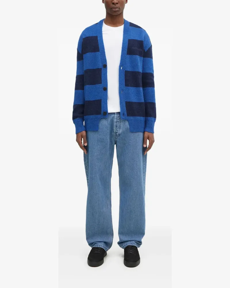 Aries Gestreifter Cardigan mit Knöpfen - Blau Blau
