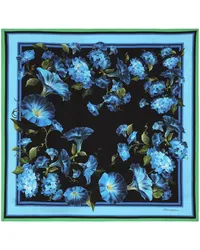 Dolce & Gabbana Seidenschal mit Blumen-Print Blau