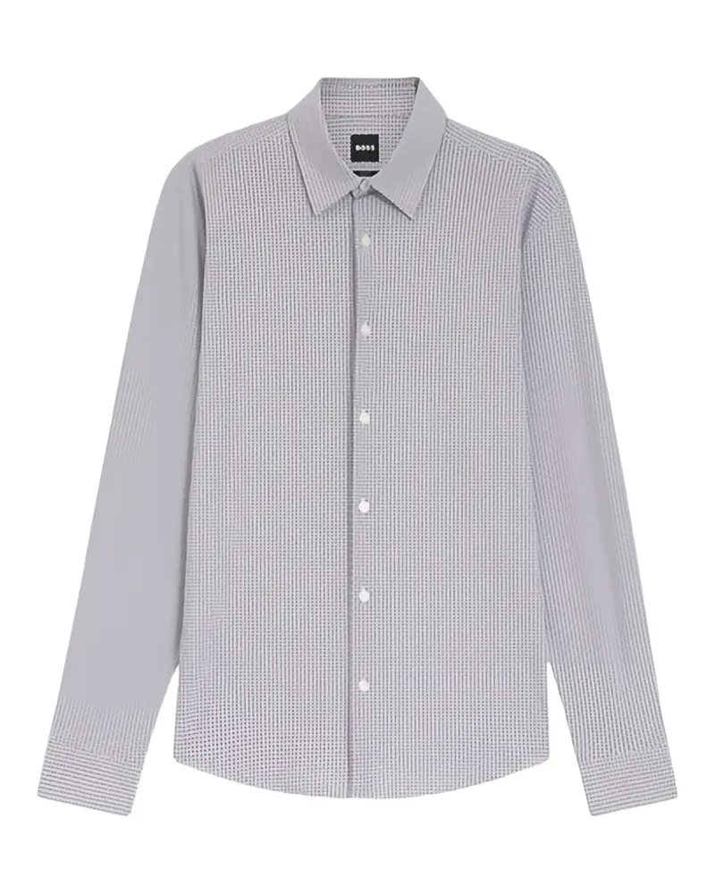 HUGO BOSS Gemustertes Roan Hemd - Grau Grau
