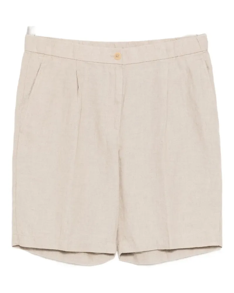 Eileen Fisher pleated linen shorts - Nude Nude