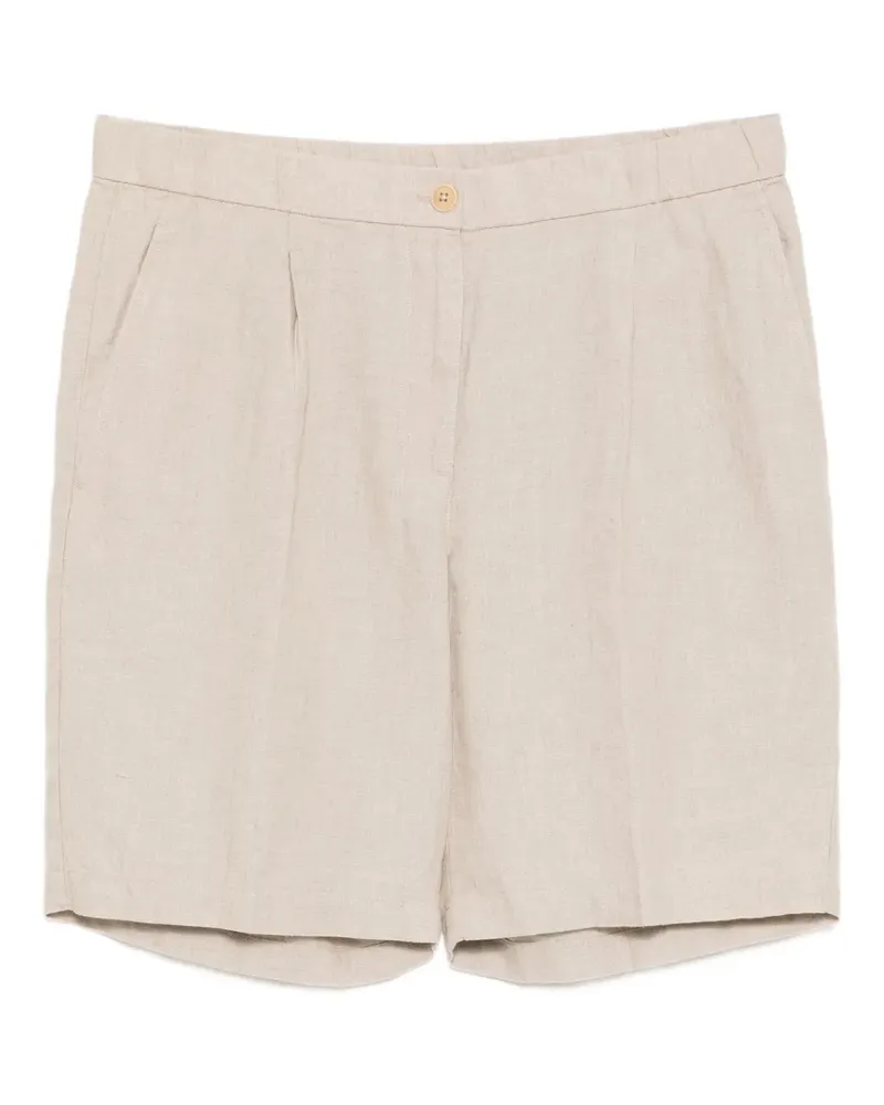 Eileen Fisher Leinen-Shorts mit Falten - Nude Nude