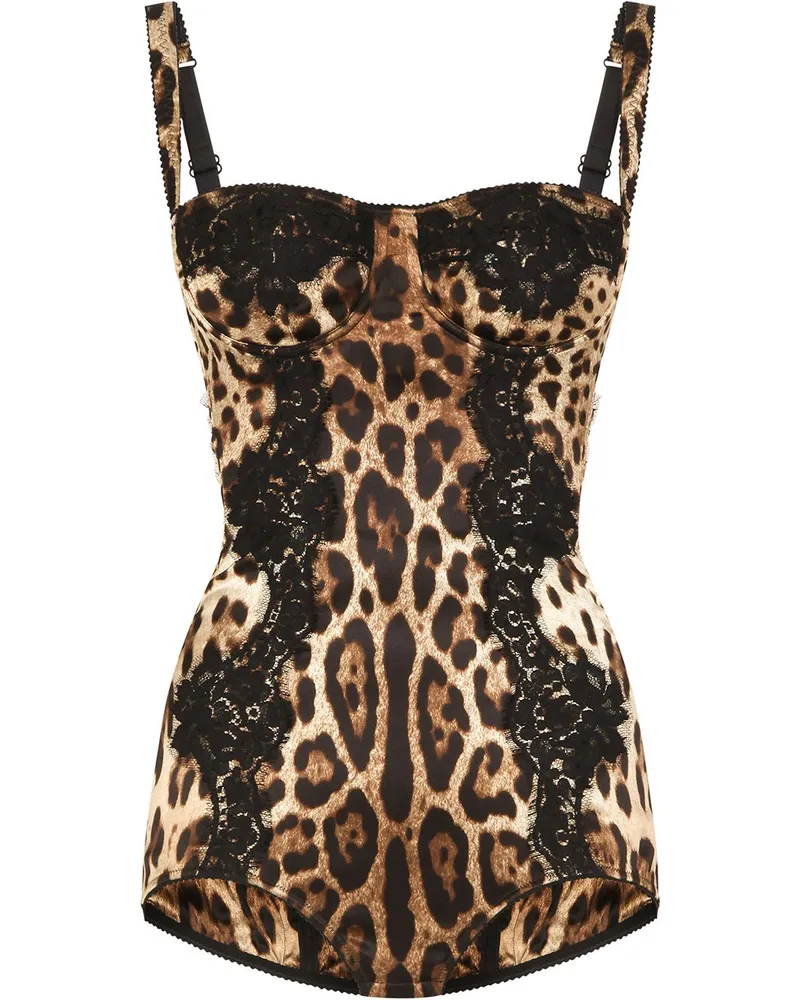 Dolce & Gabbana Body mit Leoparden-Print - Braun Braun