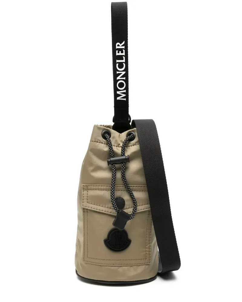 Moncler Mini Beuteltasche mit Logo-Patch - Nude Nude