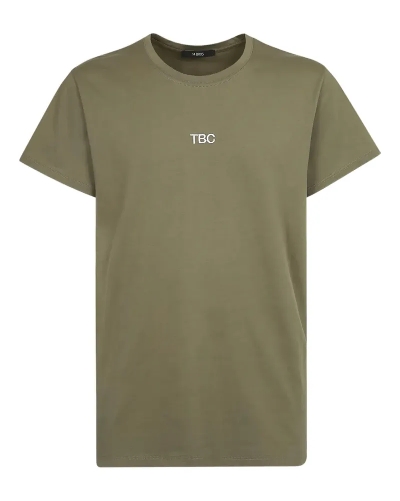 14BROS T-Shirt mit Rundhalsausschnitt - Grün Grün