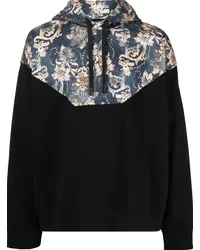 Versace Jeans Hoodie mit Blumen-Print Schwarz