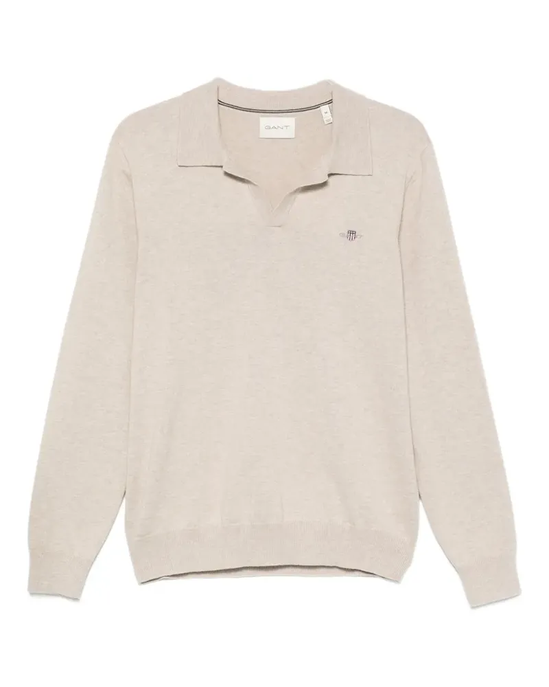 Gant embroidered-logo T-shirt - Nude Nude