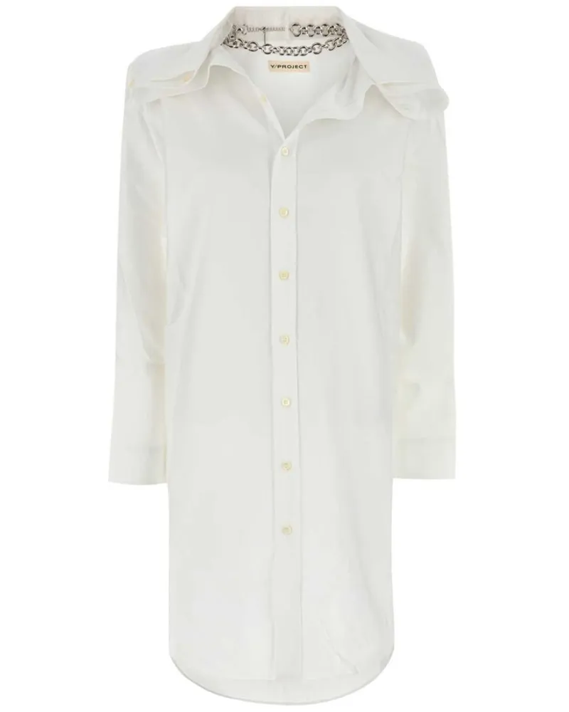 Y/PROJECT Oxford Hemdkleid - Weiß Weiß