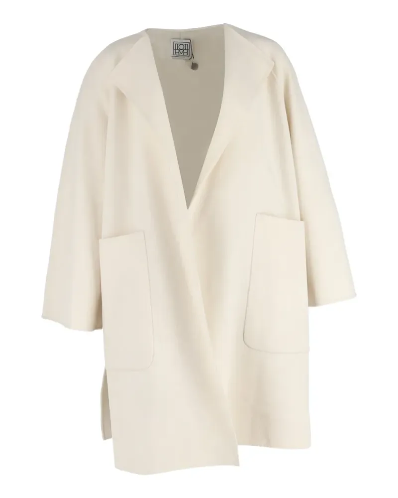 Totême open patch-pocket cardi-coat - Weiß Weiß