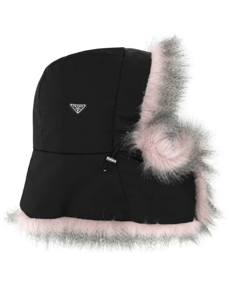 Prada Mütze aus Re-Nylon - Schwarz Schwarz