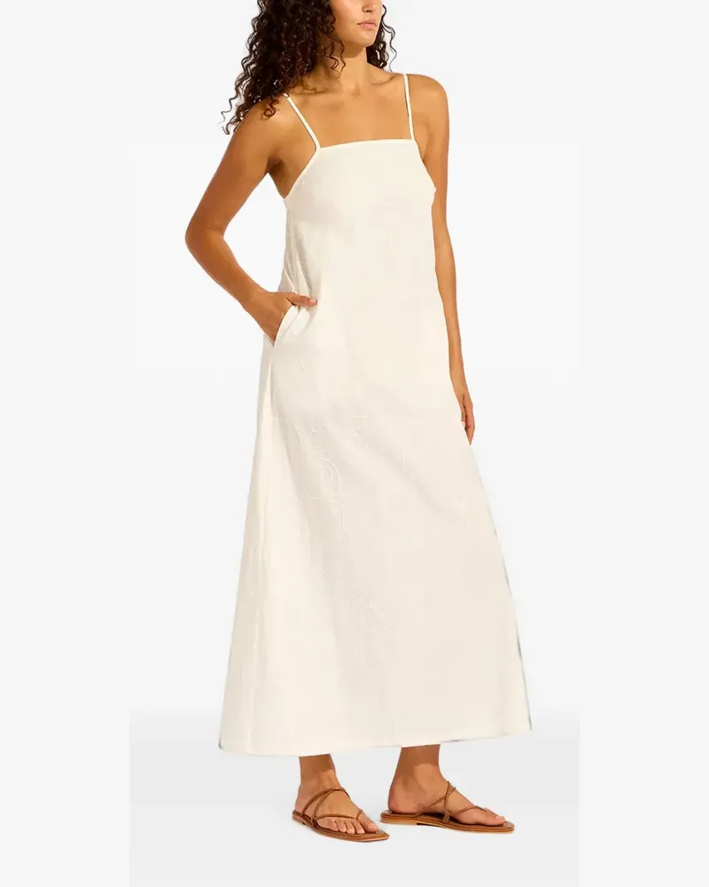 Seafolly Australia embroidered spaghetti-strap maxi dress - Weiß Weiß