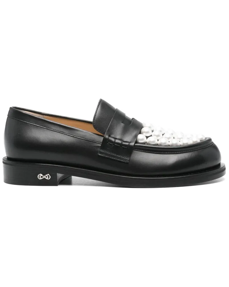 Mach & Mach Loafer mit Logo-Schild - Schwarz Schwarz