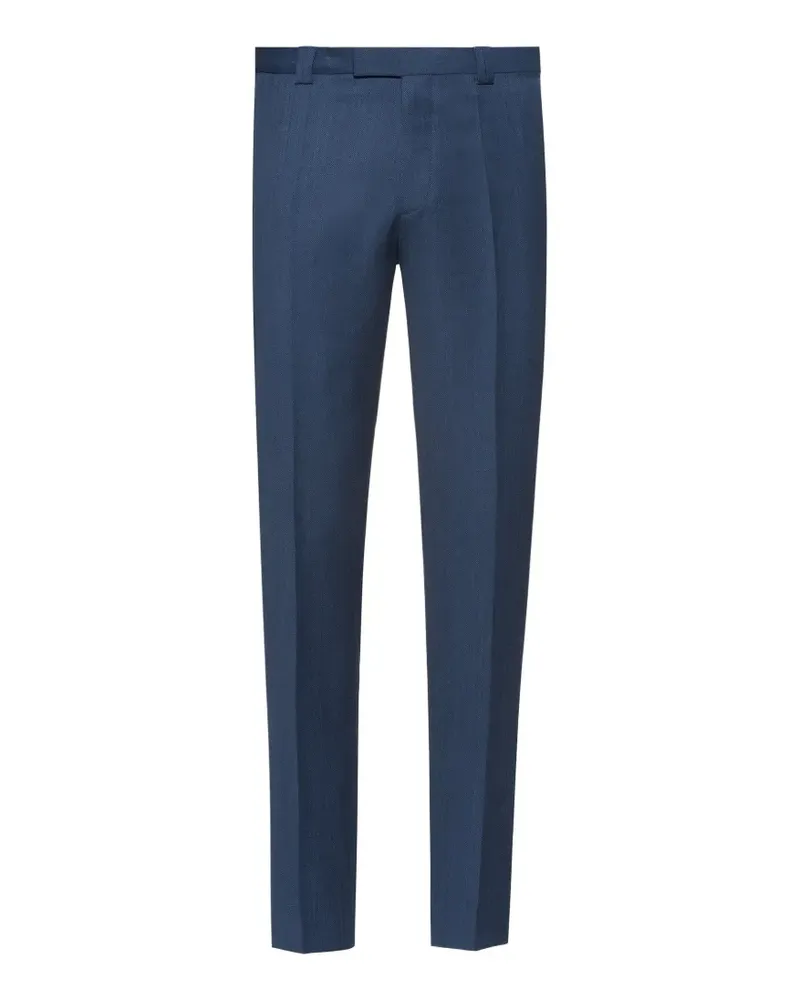 HUGO BOSS slim-fit pressed-crease trousers - Blau Blau