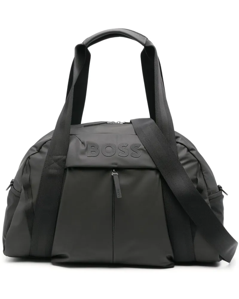 HUGO BOSS Reisetasche mit gummiertem Logo Schwarz